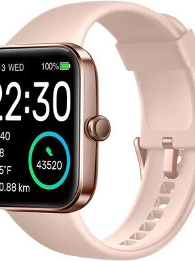 SKG V7 Smart Watch Fitness Tracker 5ATM Waterproof 1.7 in Touch Screen Pink